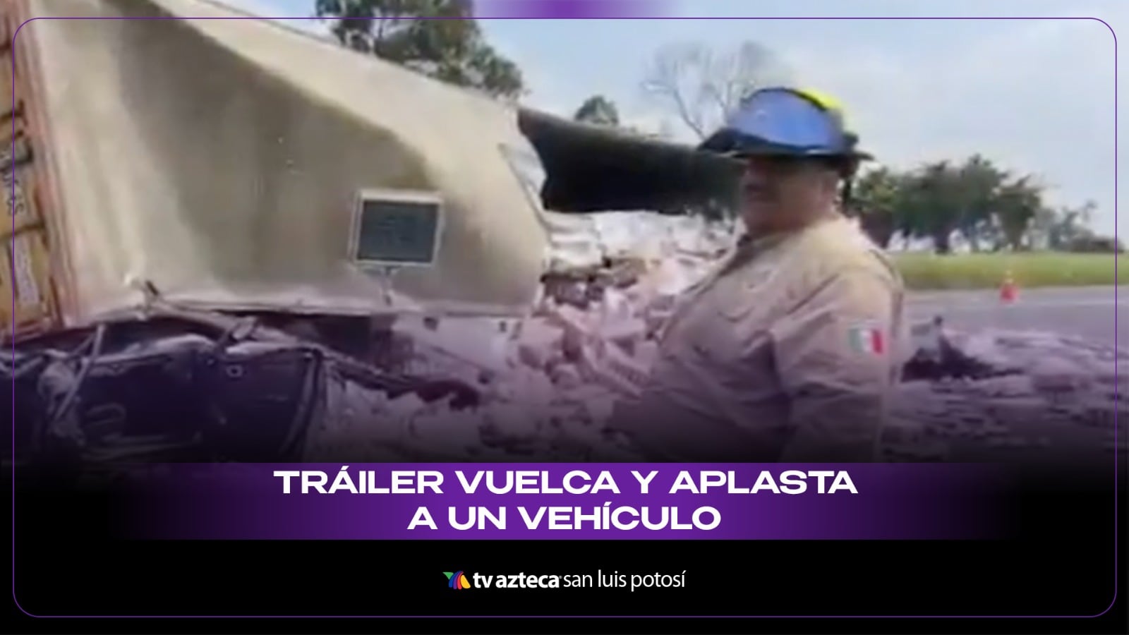 ¿Tragedia en la autopista? Tráiler vuelca y aplasta a un carro; hay un muerto y varios heridos